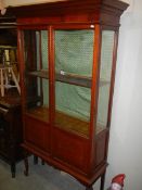 An Edwardian mahogany display cabinet, 100 x 37 x 181 cm tall, COLLECT ONLY.