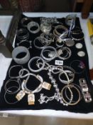 A quantity of silver coloured jewellery, some marked silver