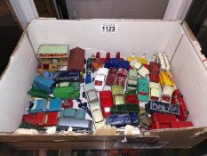 A box of mainly early Lesney/ Matchbox 1-75 Diecast vehicles, including Jaguar, MGA, Bedford etc.