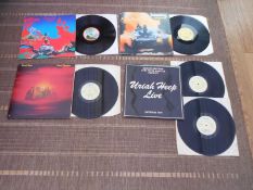 Uriah Heep LP collection X 4. Vinyl Excellent, Sleeves VG+ to EX. Sweet Freedom is a UK 1st press
