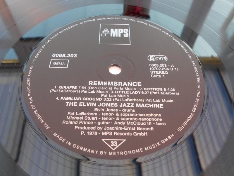 The Elvin Jones Jazz Machine- Remembrance German 1st press LP 0068.203 S-1 & S-2 NM The vinyl is - Image 6 of 10