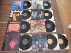 Black Sabbath LP collection X 8. Vinyl Excellent, Sleeves VG+ to EX