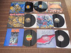Iron Maiden and AC-DC Collection of 4LP?s and 12? 45 EX - VG+ All of the vinyls are in excellent