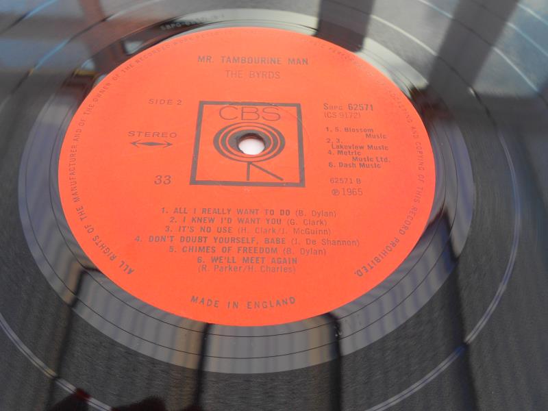 The Byrds ? Mr Tambourine Man UK 1st press LP SBPG 62571 1A-1 and 1B-1 NM The vinyl is in near - Image 9 of 11