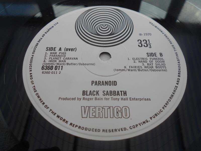 Black Sabbath ? Paranoid 1971 UK 1st press LP Vertigo swirl 6360011 1Y-1 and 2Y- 1 VG+ The vinyl