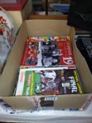4 boxes of football club magazines including Newcastle, Leeds, Manchester City, a box of Liverpool