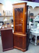 A glazed top corner cupboard Height 190cm) COLLECT ONLY