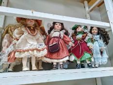 A quantity of bisque head collectors doll's