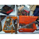 3 large boxes of spanners, sockets and pliers etc