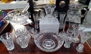 A selection of cut and moulded glass bowls, vases etc COLLECT ONLY