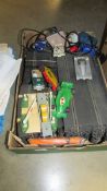 A box of Scalextric including Austin Healey a/f.