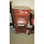 A French marble top pot cupboard, COLLECT ONLY.