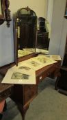 A mahogany triple mirror dressing table, COLLECT ONLY.