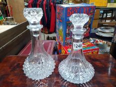 A pair of glass decanters COLLECT ONLY