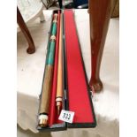 A cased Pro One snooker/pool cue