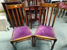A pair of Edwardian high back dining chairs. COLLECT ONLY.