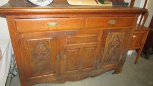 An oak mirror backed sideboard. COLLECT ONLY.