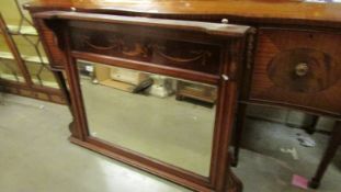 An Edwardian mahogany over mantel mirror. COLLECT ONLY.