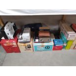 A quantity of vintage slide projectors and film projectors etc
