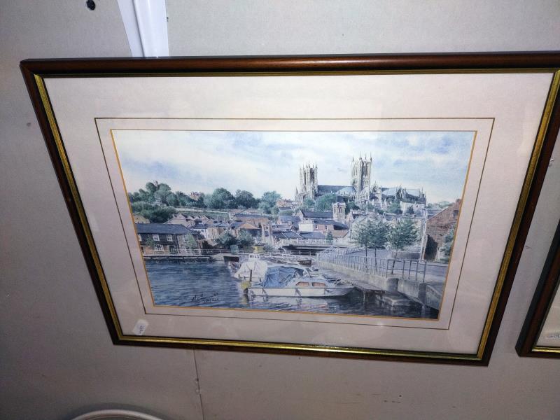 2 limited edition framed and glazed prints of Lincoln by Michael John Ewins including Castle - Image 2 of 4