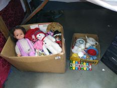 A quantity of dolls and teddies etc