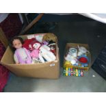 A quantity of dolls and teddies etc