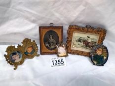 5 small vintage photograph frames