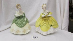 Two Royal Doulton figurines - The Last Waltz HN2315 and Soiree HN2312.