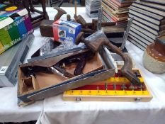 A good lot of woodwork tools including a vintage brace & Stanley plane