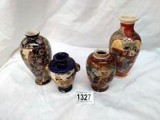 A satsuma vase and 3 others