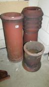 Three old chimney pots, various heights, COLLECT ONLY.