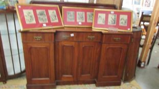 A Victorian mahogany break front sideboard. COLLECT ONLY.