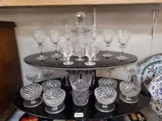 A good lot of glassware, including decanter, dessert bowls and glasses COLLECT ONLY