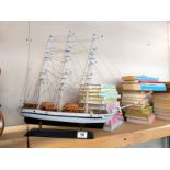 A model sailing ship