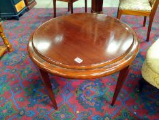 A round mahogany coffee table 75cm x 60cm. Collect only
