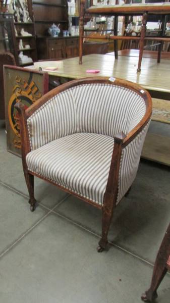 An Edwardian mahogany framed chair, COLLECT ONLY.