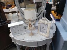 Polished aluminium candlesticks, shabby chic photo frame, jewellery stand, etc COLLECT ONLY