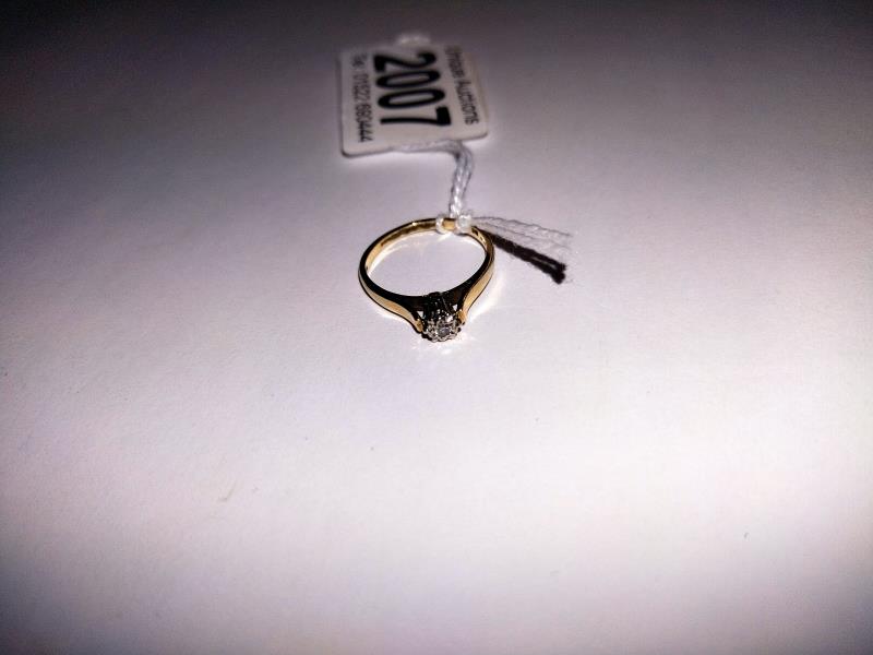 A yellow gold and diamond ring, size L half, 1.6 grams. - Image 4 of 4