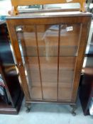 A 1930's display cabinet, 60cm x 25cm x height 113cm COLLECT ONLY