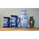 4 mid/late 20th century Chinese/Japanese vases/jugs COLLECT ONLY
