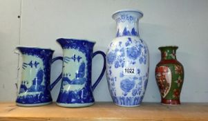 4 mid/late 20th century Chinese/Japanese vases/jugs COLLECT ONLY