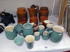 A collection of Denby and Hornsea pottery.