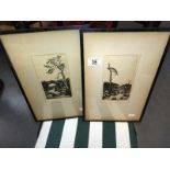 2 good signed engravings