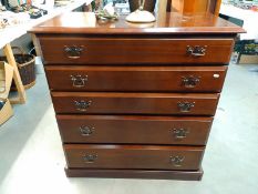 A mahogany effect chest of drawers 93 cm x 47cm x height 100cm COLLECT ONLY
