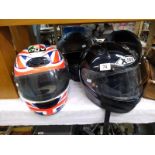 4 quality motorcycle helmets, AGV & Nolan etc. sizes XL/ L/ M