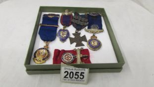 Five assorted medals including Conservative Club, Methodist Church, Oddfellows, Masonic & Buffaloes.