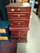Two dark wood effect bedroom chest of drawers (45cm x 47cm x Height 56cm) COLLECT ONLY