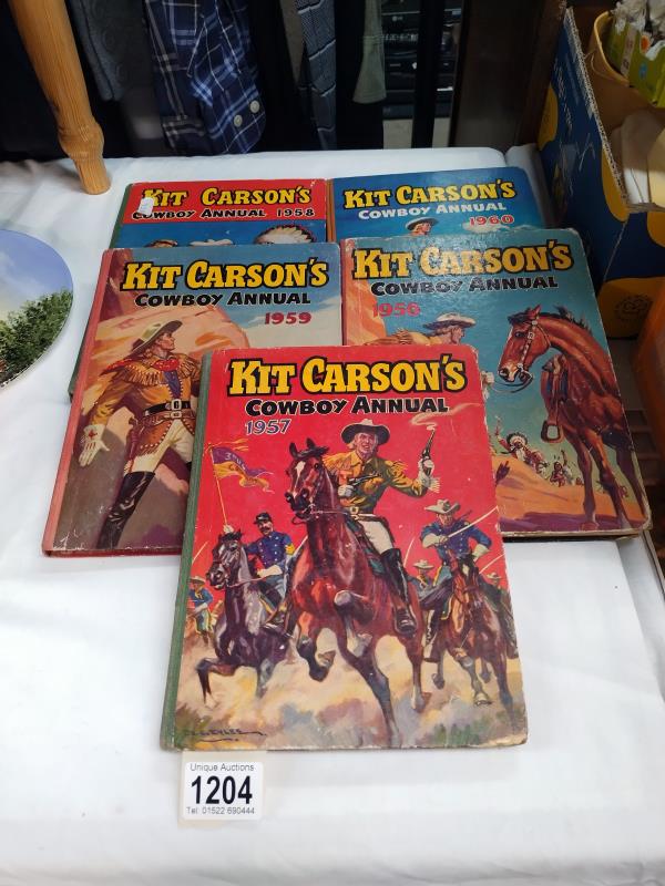 5 Kit Carson's cowboy annuals 1956-1960