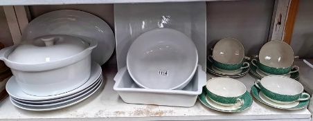 A quantity of Meakin 'Florida' soup bowls & dishes & white 'TU' dinner ware COLLECT ONLY