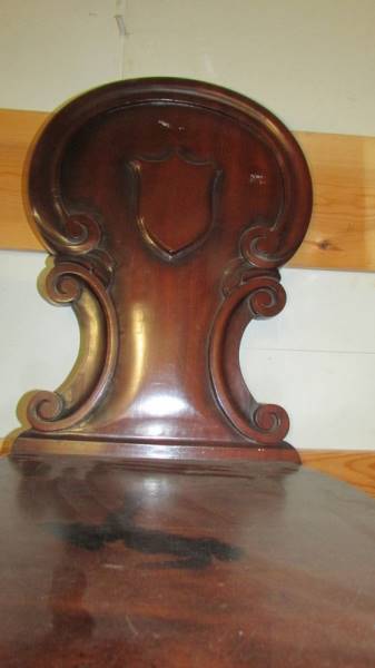 A Victorian mahogany hall chair. COLLECT ONLY, - Image 2 of 2